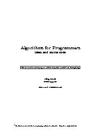 Algorithms for programmers - ideas and source code (draft)