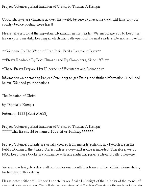 The Imitation of Christ